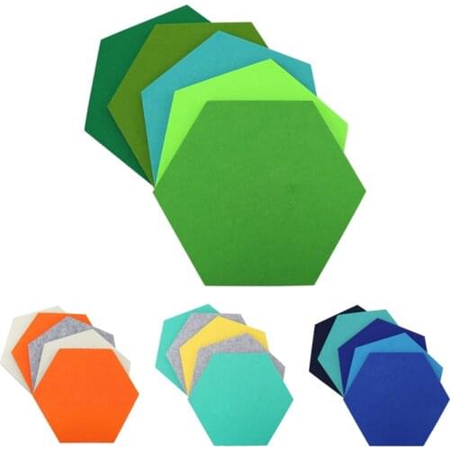 AF89 5Pcs/Set Hexagon Felt Board Hexagonal Felt Wall Sticker Multifunction 3D Decorative Home Message Board Self-Adhesive Kids R
