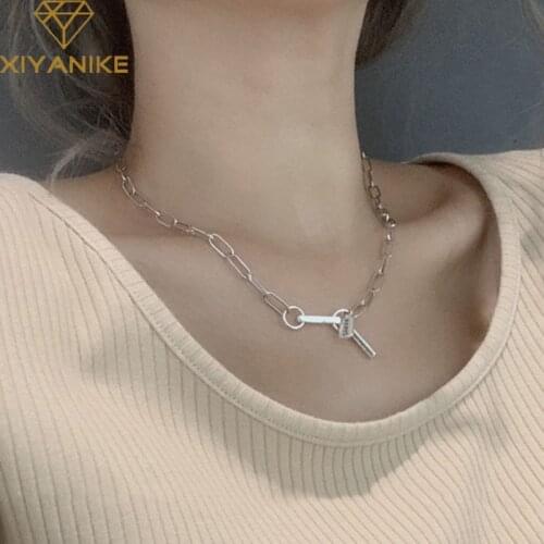 XIYANIKE Minimalist 925 Sterling Silver Thick Chain Clavicle Chain Trendy Necklace for Women Elegant Birthday Party Jewelry Gift