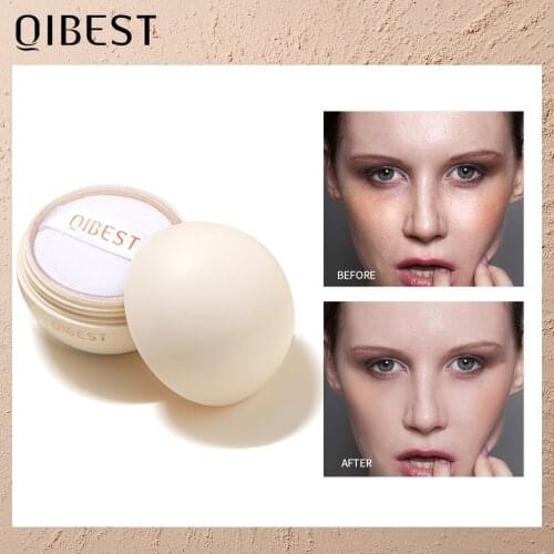 QIBEST Waterproof Loose Powder 5 Colors Smooth Oil Control Finish Setting Powder Transparent Matte Face Powder Makeup Cosmetics
