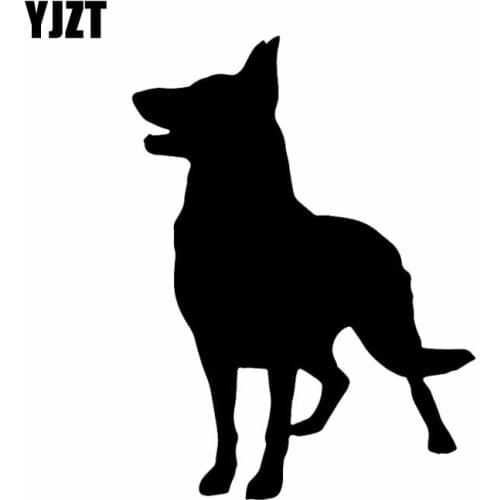 YJZT 11.2X15.2CM German Shepard Shepherd Dog Yeti Vinyl Decal Car Sticker Decor Black/Silver C24-1330