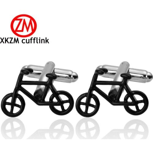 XKZM Jewelry French shirt cufflink for mens Brand black bike Cuff link Luxury Wedding Button Bicycle High Quality