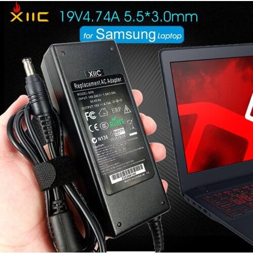 XiiC 19V 4.74A Power Supply Charger Laptop Adapter For Samsung R540 R530 R510 R580 R428 R720 R520 R522 R65 Notebook 90W 5.5*3.0