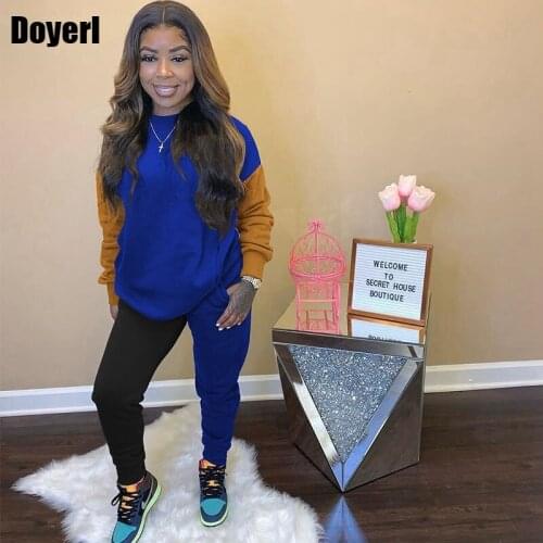 Two Piece Sweatsuits for Women Set Joggers Patchwork Sweatshirt and Sweatpants Set Sweat Suits Women Matching Sets Tracksuit