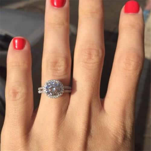 Real Natural Moissanite Gemstone Bizuteria S925 Sterling Silver color Ring for Women Anillos De Silver 925 Jewelry Wedding Rings