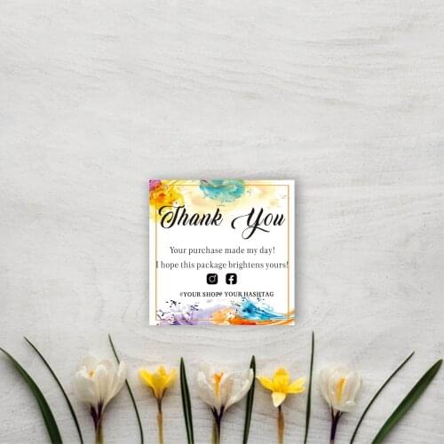 100 Cars/Personalize MINI Packaging Insert Card Custom Thank You For Your Order Small Business Insert Card Social Media Card
