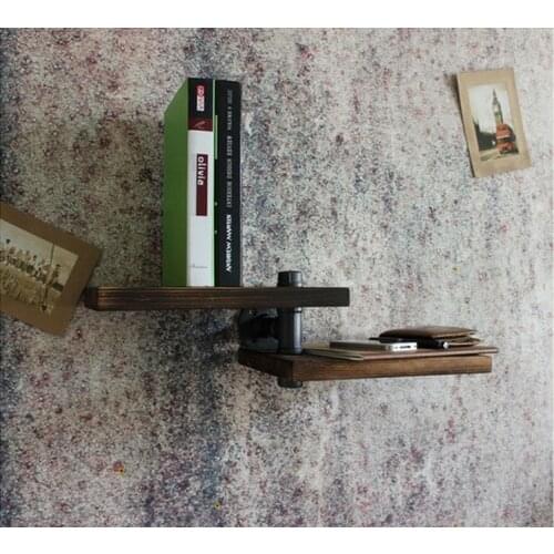 11.8 Inch American Vintage Loft Industrial Retro Water Pipe Wall Shelf Holder Stand Bathroom Bookshelf Accessories With Wood