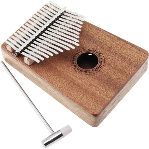 17 Key Kalimba Single Board Sapele Thumb Piano Mbira Mini Keyboard Instrument with Tuning Hammer for beginners / Performance