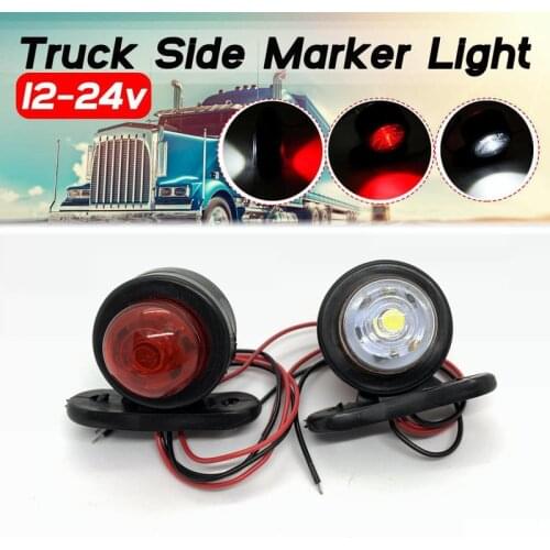 2Pcs Car Truck Trailer LED Side Marker Light White Red Turn Signal Clearance Light Indicator Lamp For Lorry Van Caravans 10-30V
