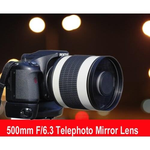 500mm F/6.3 Telephoto Mirror Lens + T2 Mount Adapter Ring for Canon Nikon Pentax Olympus Sony A7 A7RII A6300 DSLR