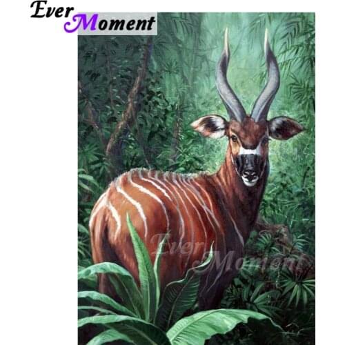 Ever Moment Diamond Painting Handmade Antelope Forest Picture Of Rhinestone Full Square Decoration Diamond Embroidery ASF1583