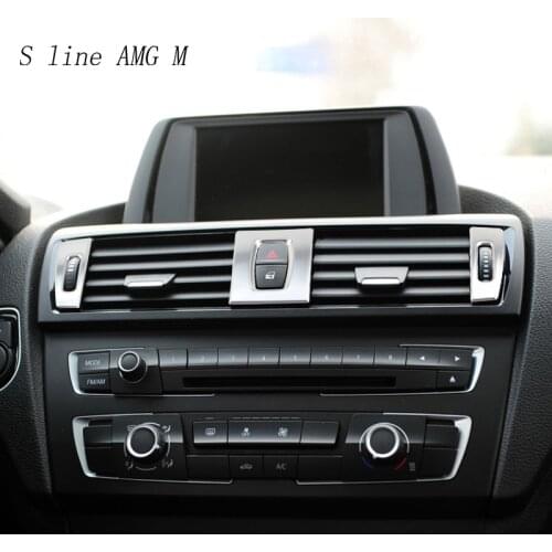 Car Styling for BMW F20 F21 1 Series Interior Air Conditioning Vent Outlet Warning Light switch Button frame Trim Cover Stickers