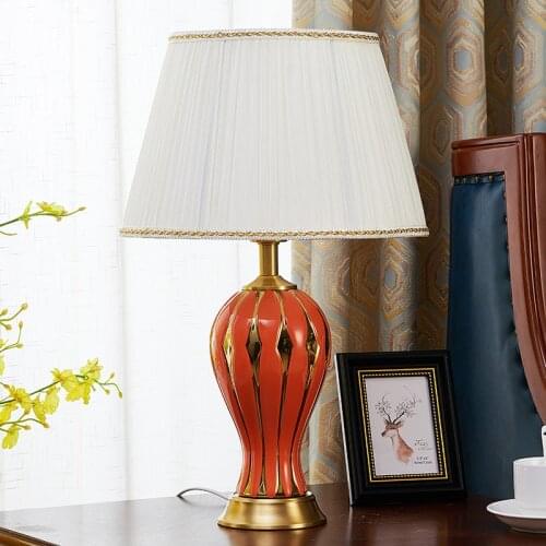 Free Shipping Modern Creative Cermaic Table Lamp Beside Lamp For Living Room Luxury Coffee Table Elegant Household Table Lamp