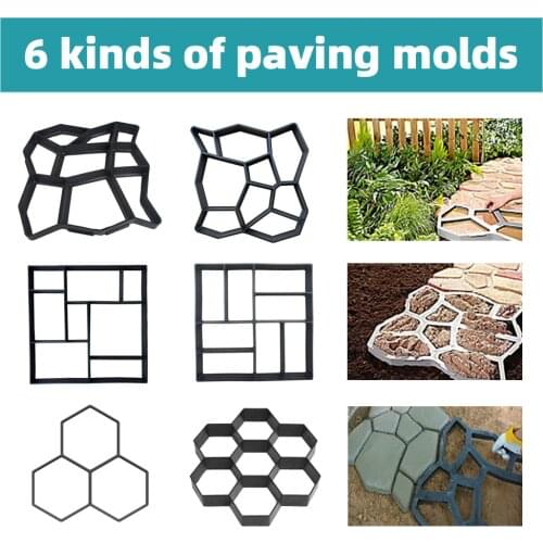 Concrete Molds Path Maker Mold DIY Reusable Concrete Paving Mold Cement Brick Mold Stone Garden Floor Road Pave Scraper Trowel