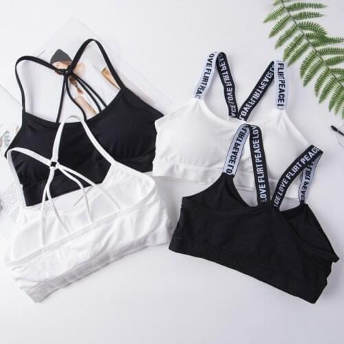 Teen Bras Free size Teenager Girl one-piece Letter Cute Bra Young Girl Training Bra sports bra Teen underwear KF481