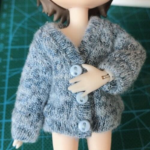 Ob11 baby clothes ob11 baby Molly pig clay hand made knitting sweater coat cardigan doll clothes Doll accessories