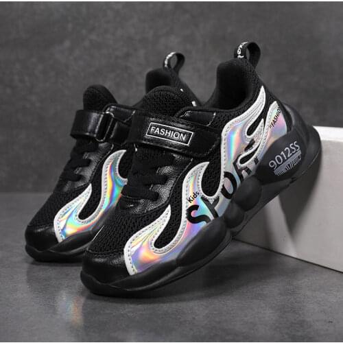 New Shiny Mesh Childrens Sports Shoes Comfortable Glitter Sneakers For Boy Breathable Casual Walking Shoes Kids Zapatillas Niño