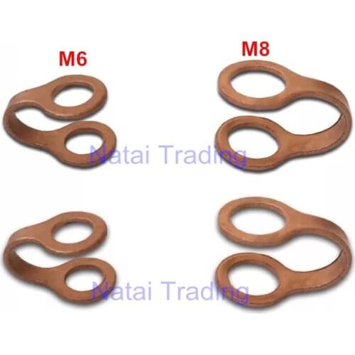 Diesel oil return tube gasket M6 M8 oil pipe copper clamp pad, common rail injector repair tools