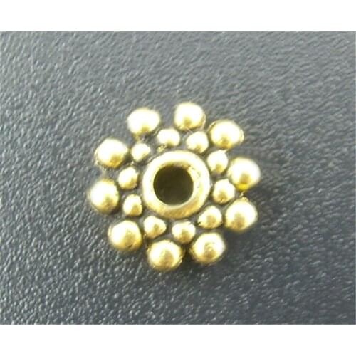 DoreenBeads 100PCs antique golden Snowflake Spacers Beads 8mm Dia. (B01105), yiwu