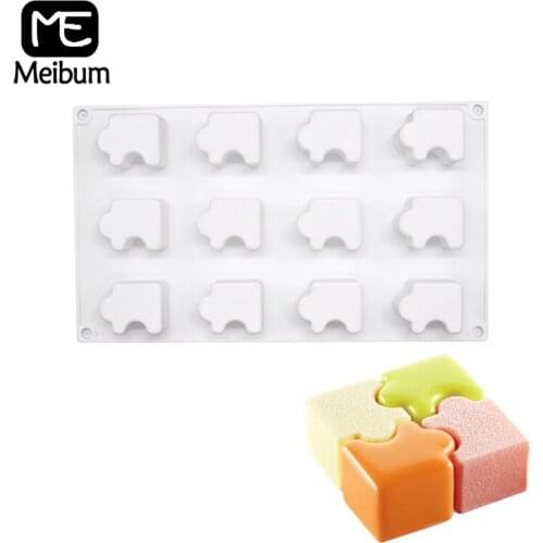 Cake Mold 12 Cavity Puzzle Mousse Dessert Mould Silicone Molds Pastry Form Muffin Pan Cake Decorating Tools Baking Accessories