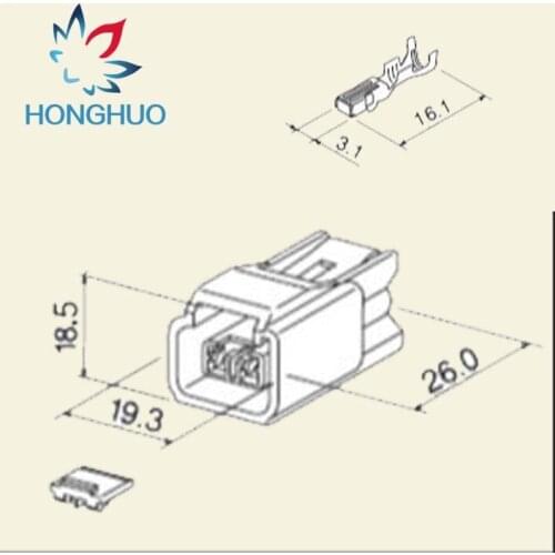 Furukawa FW-C-2F-B 5 pcs 2 Pin Ignition Coil Wire Harness Female Waterproof Auto Connector