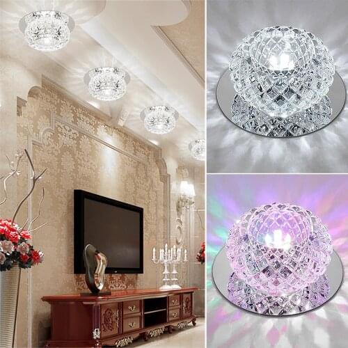 Crystal Ceiling Lamp Romantic LED Ceiling Lamp Living Room Decoration Chandelier Aisle Lighting Home Lighting