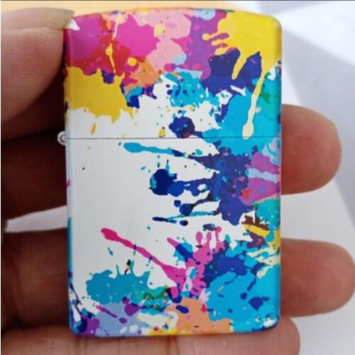 ZORRO Interesting Watercolor ink pattern Kerosene gasoline petroleum oil cigarette lighter Unusual metal Smoking igniter gift