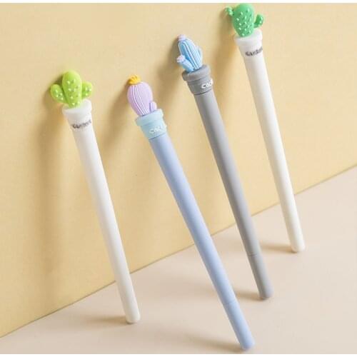 48 pcs/lot Kawaii Cactus Gel Pen Cute 0.5 mm black ink Signature Pens Office School Supplies Stationery gift
