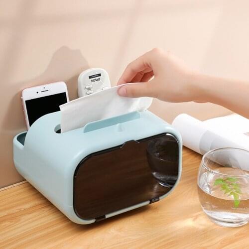 Creative-tissue boxes multi-function tissue paper box phone holder storage box Home living room desktop tissue box cover