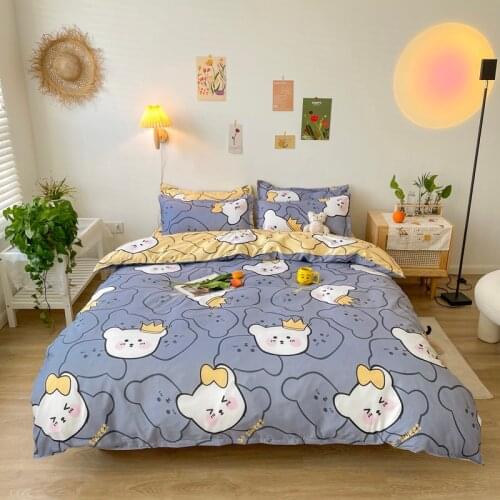 Cartoon Pattern Duvet Cover Set 200x200 Pillowcase 3Pcs,220x240 Quilt Cover,Extra Large, Bedding Set
