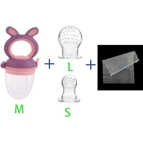 Cartoons Baby nipple Fresh Food Nibbler Kids Pacifier Feeder Kids Fruit feeding nipple Nipple Teat Pacifier Bottles Size S M L