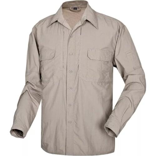 Men Lightweight Urban Tactical Shirt Quick Dry Army Sport Military Shirt Summer Camping Hiking Breathable Long Sleeve Shirt
