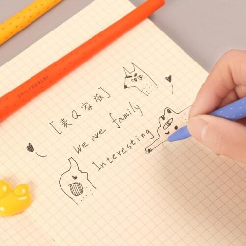 Family Gel Pen Set Cute Long Nose Cartoon Animal Ballpoint Black Color Ink Pens Kids Gift School Supplies