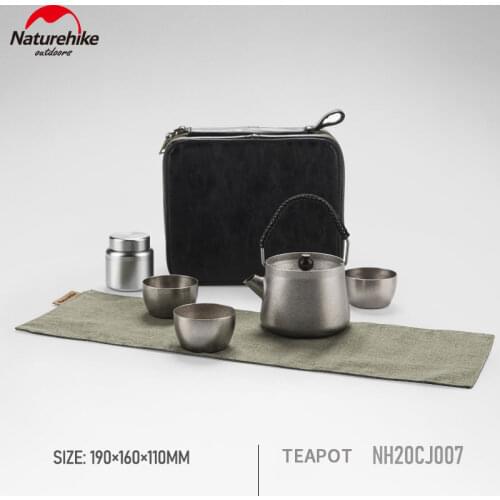 Naturehike Outdoor Wild Wind TitaniumTea Set Small Tea Cup Tea Maker Titanium Heat Insulation Hiking Camping Picnic Teapot Water