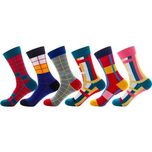 Socks Mens Latest Design Boat Socks Summer Socks Quality Business Geometric Lattice Colorful Mens Cotton Socks