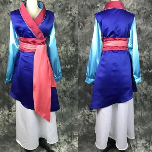 Movie Mulan Stage Role-playing Clothing Halloween Carnival Cosplay Costume Adult Women Princess Dress