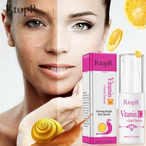 RtopR Facial Skin Whitening Treatment Vitamin C Moisturizing Wrinkle Serum Skin Whitening Snail Stock Solution Face Serum Beauty