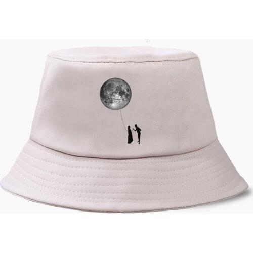 Give You The Moon Couple Panama Bucket Hat Women Fishing Hats Bob Panamas Fisherman Cap Cotton Outdoor Sunscreen Black Caps
