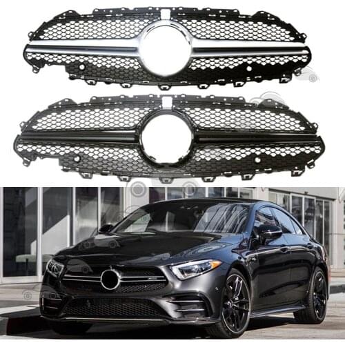 Front Bumper Racing Grills Billet Grille Cover For Mercedes-Benz W257 C257 CLS-Class 2019 2020 2021