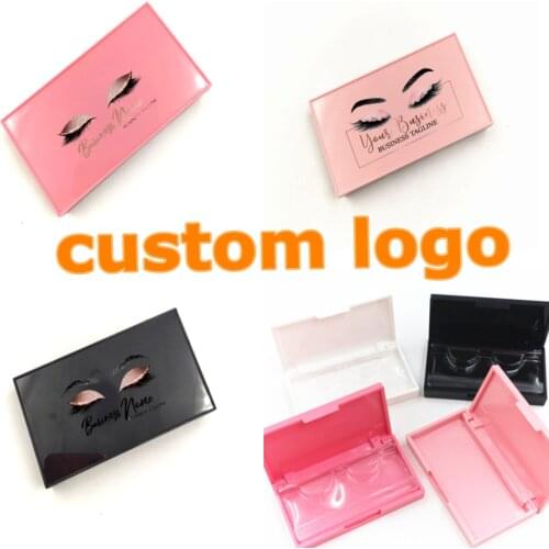 Plastic Acrylic Case With Tray Wholesale 4 color print logo eyelash packaging box Lash Private Label Logo Packing Box Empty Case