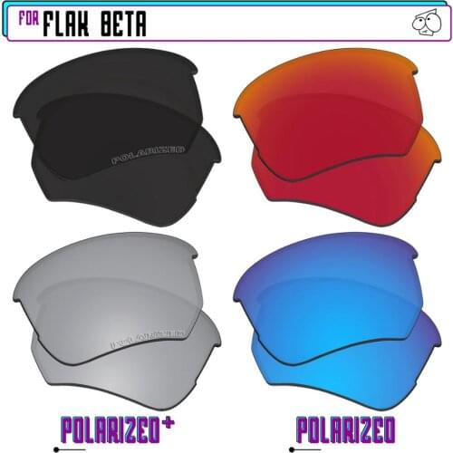 EZReplace Polarized Replacement Lenses for - Oakley Flak Beta Sunglasses - BkSrP Plus-RedBlueP