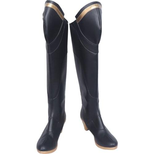 Hot Game OW Mercy Angela Ziegler Cosplay Boots Black Shoes High Heel Custom Made Any Size