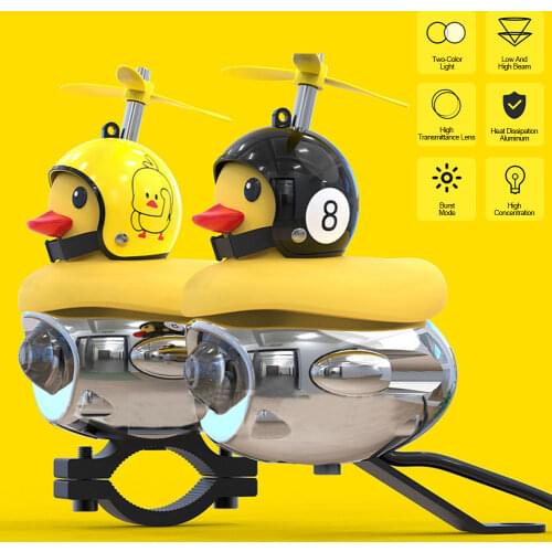 Cool Motorcycle LED Headlight Spot Light With broken wind Yellow Duck with Helmet High Low Beam Light Lamp Bulb Auxiliary Light