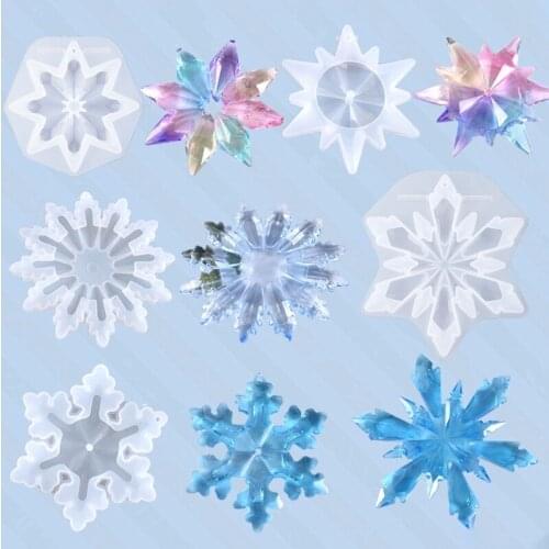 Christmas Ornaments Snowflake Pendant Casting Silicone Mould DIY Crafts Jewelry Making Tools Crystal Epoxy Resin Mold 124A