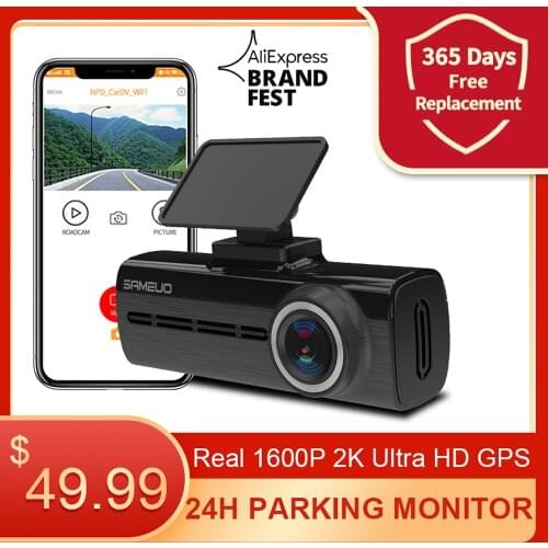 Sameuo Dash Cam U750 Dash cam Front and Rear Wifi Car DVR 1600P Dash Camera HD Night Vision Video recorder 24H Parcking Monitor