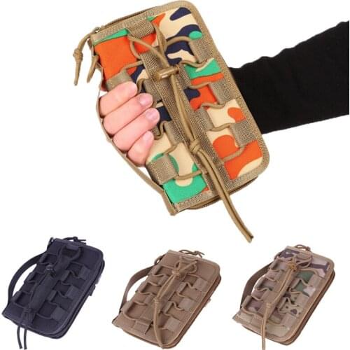 Tactical Molle Wallet EDC Money Holder Rodeo Checkbook Military Wallet Key Ring Credit Card Organizer Phone Case Zipper Coin Bag