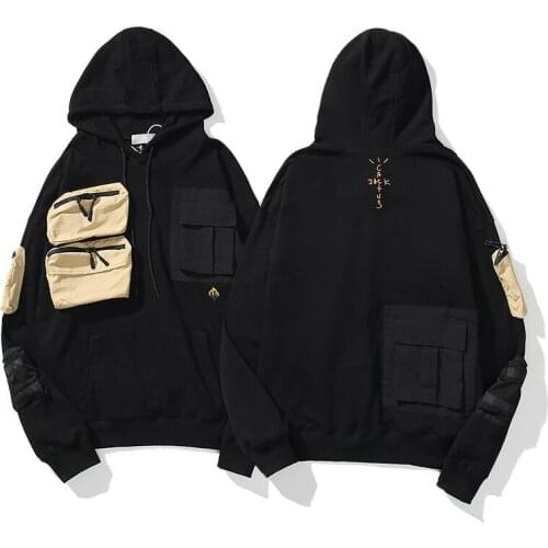 2021 Harajuku Cactus Jack Embroidery Sweatshirt Men and Women Oversize Pockets Casual Hoody HiP Hop Stranger Things Hoodies