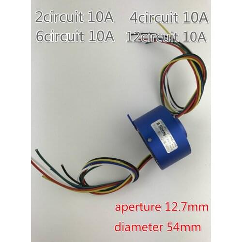 Rotating Brushes With Diameter Of 12.7mm 2-12 Hollow Axle Collector Rings Per Channel 10a