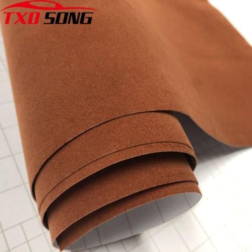 Premium Brown Black dark blue Suede Film Velvet Fabric Vinyl Car Wraps Film Bubble Free For Vehicle Decal Console Computer Cover