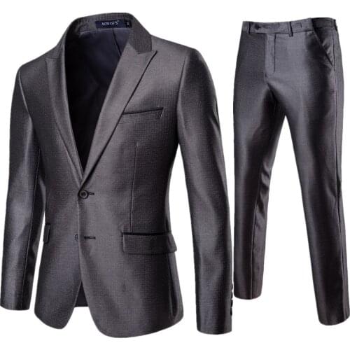 XF009 Four Seasons New Fashion Mens Suit Two Business Casual Suits Groomsman and Grooms Wedding Dress Blazer for Men