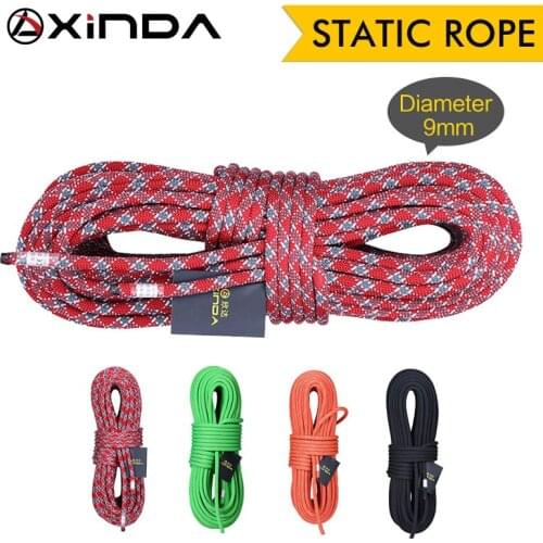 XINDA 10.5mm Static Rope Camping Rock Climbing Rope 25KN High Strength Lanyard Safety Climbing Equipment Survival